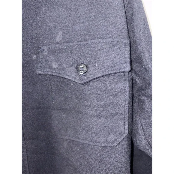 VTG 1974 US Military Wool Flannel Shirt Navy CPO Size 16.5x33 Martin Vietnam Era